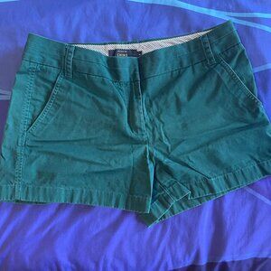 J Crew Chino Shorts, Size 8, Green